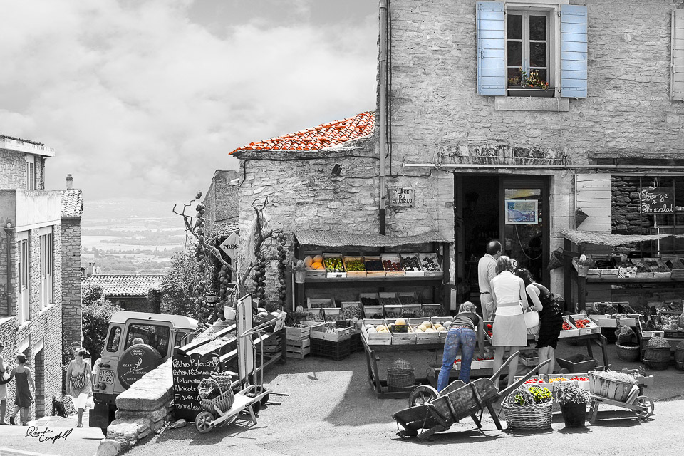  Shopping for Fruit in Gordes by Rhonda Campbell